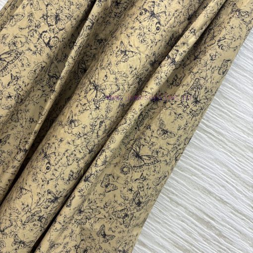 CB76799 Dior 25 Early Spring New Collection Khaki Butterfly Floral Long Skirt With Fabric Waist 857tdq4x - Image 8