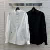 CC76800 Dior 25 Early Spring New Collection Recommended Stand Up Half Button Shirt With Concave uwkstc16