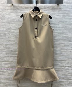 CL76803 Gucci 25 Early Spring New Collection With A Small Collar And Sleeveless Fishtail Dress 6eqkchjg
