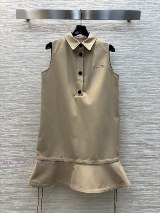 CL76803 Gucci 25 Early Spring New Collection With A Small Collar And Sleeveless Fishtail Dress 6eqkchjg