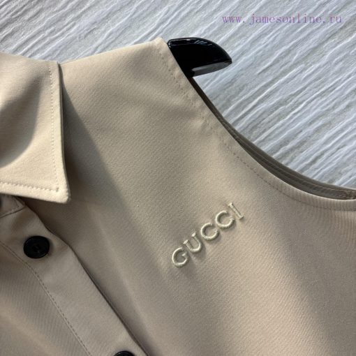 CL76803 Gucci 25 Early Spring New Collection With A Small Collar And Sleeveless Fishtail Dress 6eqkchjg - Image 5