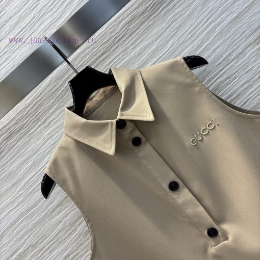 CL76803 Gucci 25 Early Spring New Collection With A Small Collar And Sleeveless Fishtail Dress 6eqkchjg - Image 6