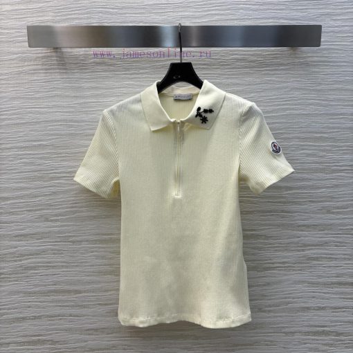 CT76808 Mo Mound 25 Early Spring New Style Polo Collar Knitted Vertical Short Sleeved T-shirt W cronpk08 - Image 2