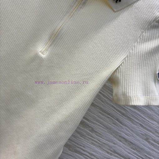 CT76808 Mo Mound 25 Early Spring New Style Polo Collar Knitted Vertical Short Sleeved T-shirt W cronpk08 - Image 8