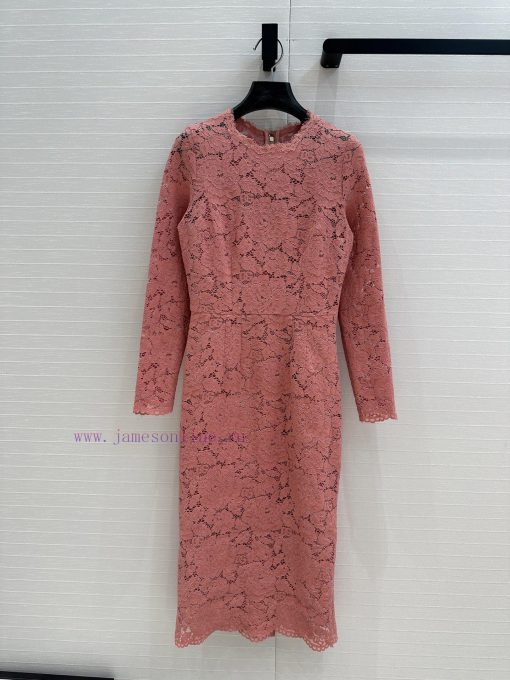Highly Recommended Is The BL76822 Dolc * G * 25ss New Soft Pink Lace Long Sleeved Dress. The Or fz9vge8q - Image 3