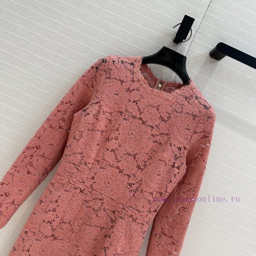 Highly Recommended Is The BL76822 Dolc * G * 25ss New Soft Pink Lace Long Sleeved Dress. The Or fz9vge8q - Image 4