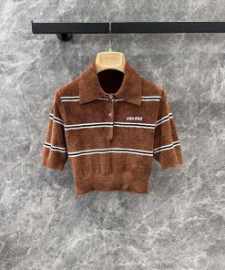 ZT60815 Miumi * 25Ss Spring/Summer New High Waist Polo Short Sleeve Knitted Shirt | YB Developm 8j4ayaka