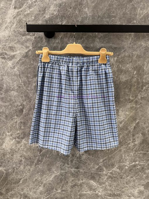 ZK60816 Miumi * 25Ss Spring/Summer New Checkered Poplin Texture Flat Corner Shorts | YB Develop fbi45995 - Image 3