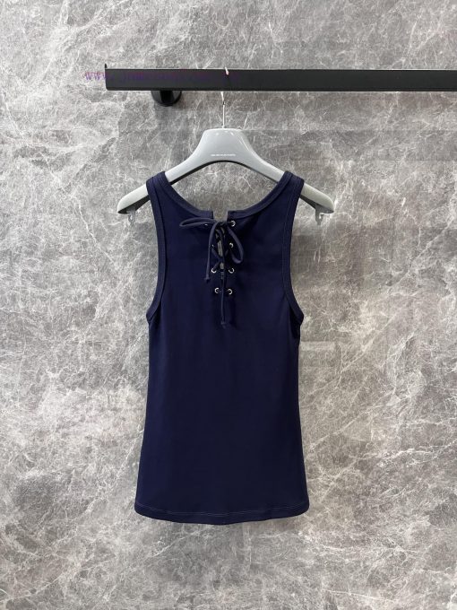 ZT60790 Prada 25SS Spring/Summer New Triangle Logo Sleeveless Front And Back Drawstring Tank To mezxrap3 - Image 3