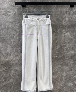 ZK60822 Prada 25Ss Spring/Summer New Vertical Strip Decoration Triangle Denim Pants | Produced 926pl6mz