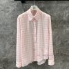 ZC60823 Loewe 25Ss Spring/Summer New Pink Plaid Shirt | Produced With Imported Custom Woven Col kx1zovrk