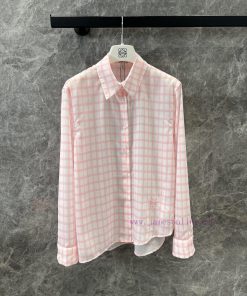 ZC60823 Loewe 25Ss Spring/Summer New Pink Plaid Shirt | Produced With Imported Custom Woven Col kx1zovrk
