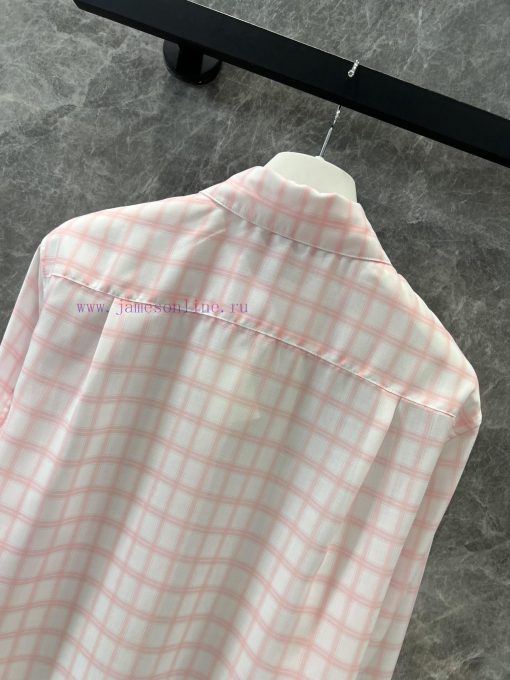 ZC60823 Loewe 25Ss Spring/Summer New Pink Plaid Shirt | Produced With Imported Custom Woven Col kx1zovrk - Image 5