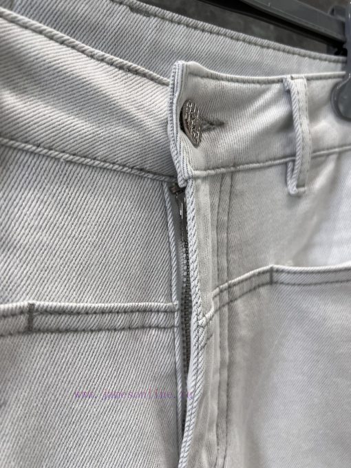 ZK60822 Prada 25Ss Spring/Summer New Vertical Strip Decoration Triangle Denim Pants | Produced 926pl6mz - Image 7
