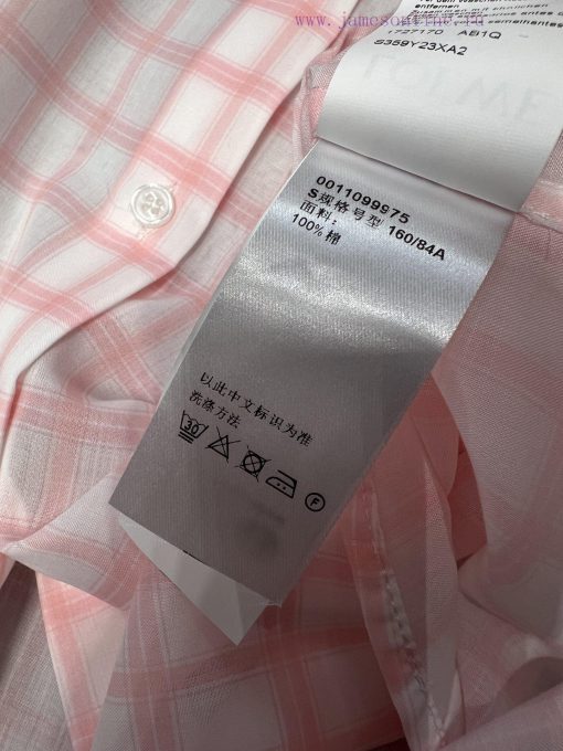ZC60823 Loewe 25Ss Spring/Summer New Pink Plaid Shirt | Produced With Imported Custom Woven Col kx1zovrk - Image 10