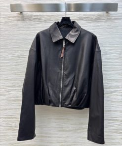 CW76839 Loewe 25 Early Spring New Collection 100% Sheepskin Leather Collar Leather Jacket With mpw9ustk