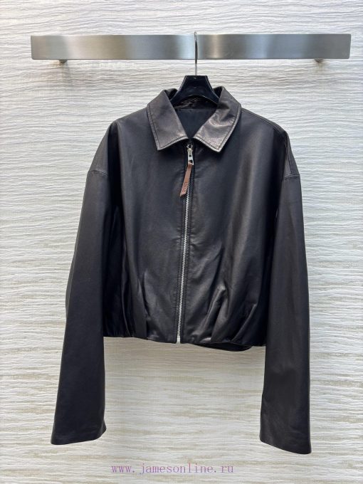 CW76839 Loewe 25 Early Spring New Collection 100% Sheepskin Leather Collar Leather Jacket With mpw9ustk