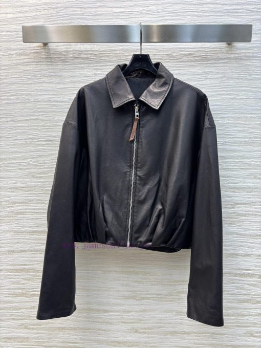 CW76839 Loewe 25 Early Spring New Collection 100% Sheepskin Leather Collar Leather Jacket With mpw9ustk - Image 2
