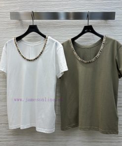 CT76853 Valentino Bead Water Diamond T-shirt Is Dynamic And Sparkling With A Simple Base Color oe2tn1cb