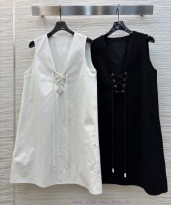 CL76862 Prada 25 Early Spring New Collection Navy Style Straightened Sleeveless Dress Elegant A getli81s