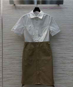 CL76865 Tb Home 25 Spring/Summer New Collection Collar Short Sleeve Shirt Style Dress With Coll aa10g16l