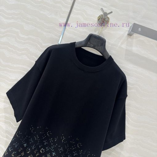 AT76880 Full Positioning Gradient Color Hot Stamping Advanced Short Sleeve Knitted Shirt Heavy k4ne27zk - Image 3