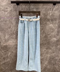 ZK60829 Loewe 25Ss Spring/Summer New Heavy Industry Dark Pattern Jeans With Belt | The Product 0qoy52vl