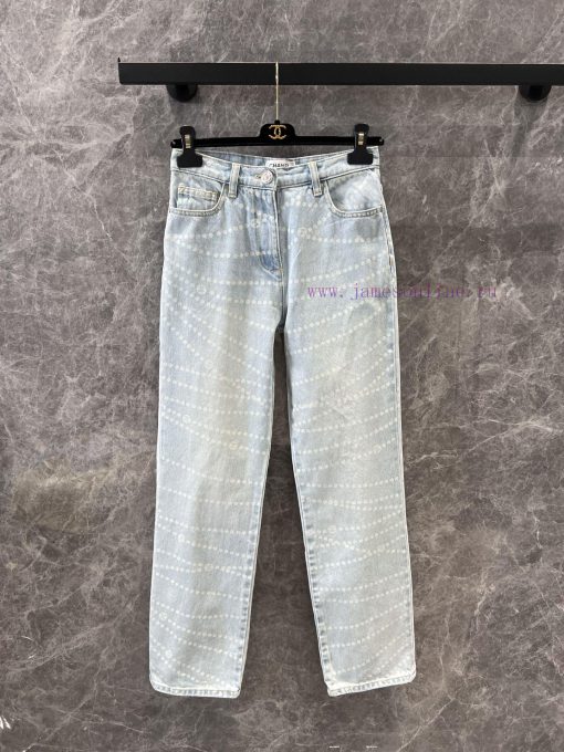 ZK60830 Chanel 25p Spring/Summer New Pearl Cowboy Straight Leg Pants | The Production Style Is 69x7w9t3 - Image 2
