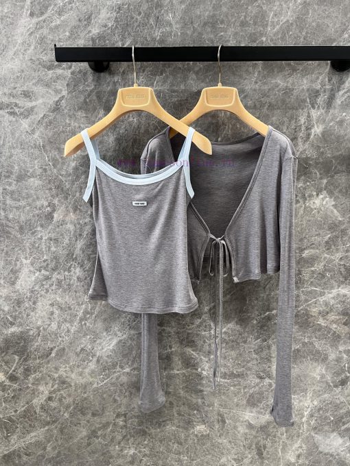 ZT60831 Miumi * 25 Spring/Summer New Tencel Camisole Cardigan Two-piece Set 丨 Produced By Cloud mbz9xzd1
