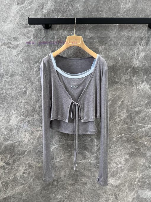 ZT60831 Miumi * 25 Spring/Summer New Tencel Camisole Cardigan Two-piece Set 丨 Produced By Cloud mbz9xzd1 - Image 3