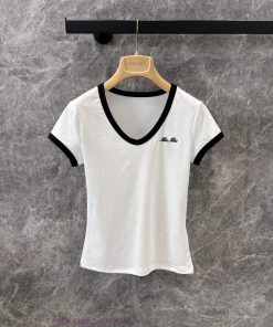 ZT60832 Miu Miu 25Ss Spring/Summer New Product Short Sleeve T-shirt | Exquisite Version With Su 3rz0jj8n