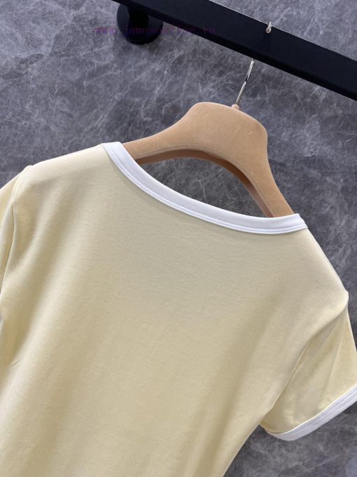 ZT60832 Miu Miu 25Ss Spring/Summer New Product Short Sleeve T-shirt | Exquisite Version With Su 7kkbhq8g - Image 5