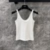 ZT60833 Celine 25 Spring/Summer New White Embroidered Lace Tank Top Small Strap | YB Has Develo mrizvw23