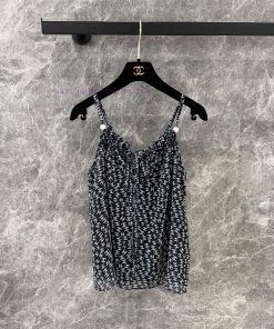 ZT60837 Chanel 25P Spring/Summer New Double C Full Print Tank Top | Produced With Slim Shoulder kz065amq