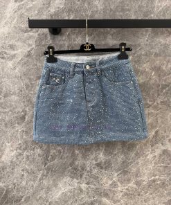 ZK60855 Chanel 25Ss Spring/Summer New Heavy Industry Shining Denim Half Skirt | Made With High- iigloljc