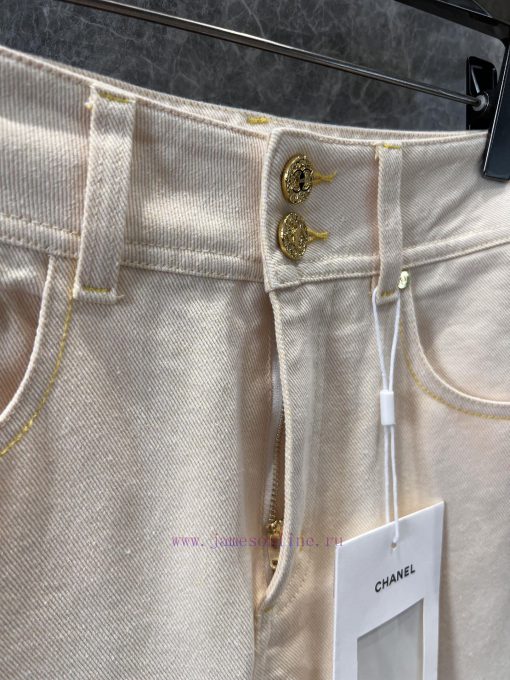 ZK60639 Chanel 25Ss Early Spring New Two Button Micro Label Embroidered Jeans | Produced 〰 This ashbtn5d - Image 6