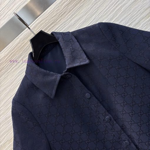 CK76917 Gucci 25 Early Spring New Classic Double G Presbyopia Series Lapel Short Sleeved Jumpsu r6ta3dgg - Image 5