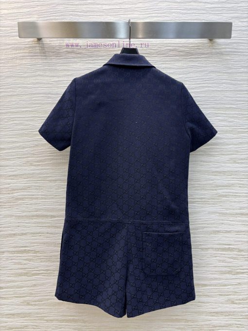 CK76917 Gucci 25 Early Spring New Classic Double G Presbyopia Series Lapel Short Sleeved Jumpsu r6ta3dgg - Image 9