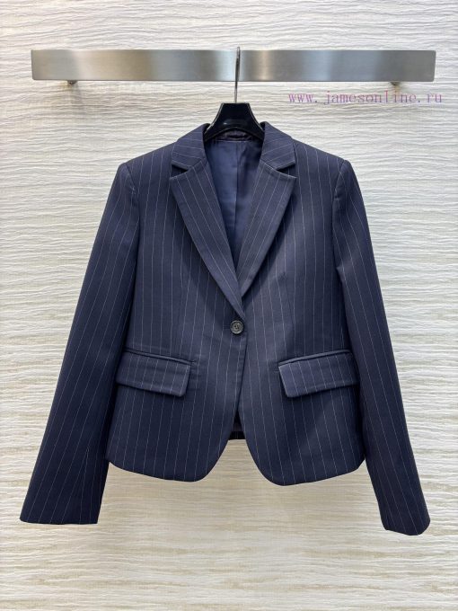 CW76922 Loewe 25 Spring/Summer Striped Lightweight Wool Twill Single Breasted Suit Jacket. The q2j2xwut
