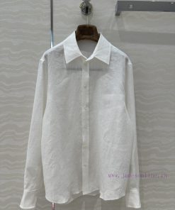 25ss Early Spring New Product AC76295 Loro Piana Old Money Style Dopamine Color Linen Shirt Emb jexy1lit