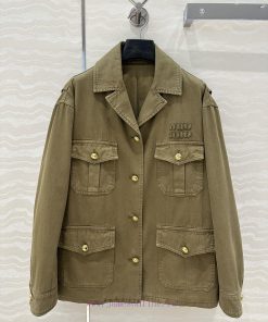 ️ High End AW76185 Miu Miu Scout Series Dressing Intellectual Element Lapel Workwear Jacket Jac z26ipj98