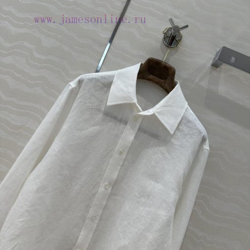 25ss Early Spring New Product AC76295 Loro Piana Old Money Style Dopamine Color Linen Shirt Emb jexy1lit - Image 3