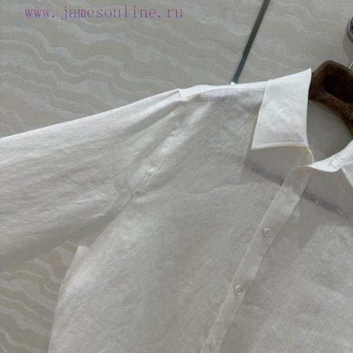 25ss Early Spring New Product AC76295 Loro Piana Old Money Style Dopamine Color Linen Shirt Emb jexy1lit - Image 4