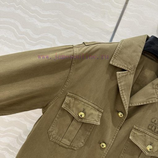 ️ High End AW76185 Miu Miu Scout Series Dressing Intellectual Element Lapel Workwear Jacket Jac z26ipj98 - Image 4