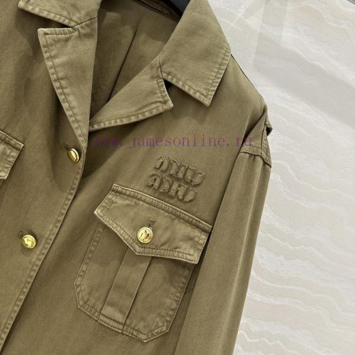 ️ High End AW76185 Miu Miu Scout Series Dressing Intellectual Element Lapel Workwear Jacket Jac z26ipj98 - Image 5