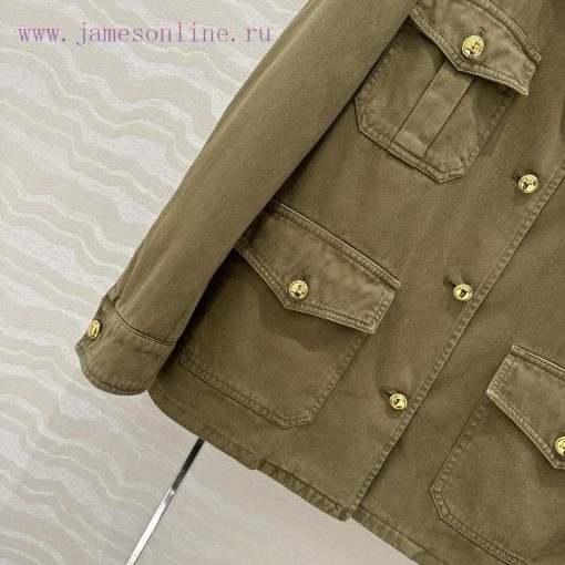 ️ High End AW76185 Miu Miu Scout Series Dressing Intellectual Element Lapel Workwear Jacket Jac z26ipj98 - Image 6
