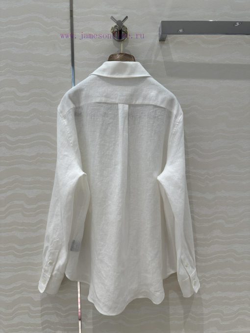 25ss Early Spring New Product AC76295 Loro Piana Old Money Style Dopamine Color Linen Shirt Emb jexy1lit - Image 10