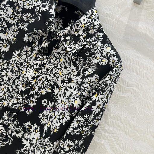️️ High Intelligence Dressing AC76957 Bu Small Daisy Printed Silk Shirt Heavyweight Moomi 100% jjy4m2ju - Image 4