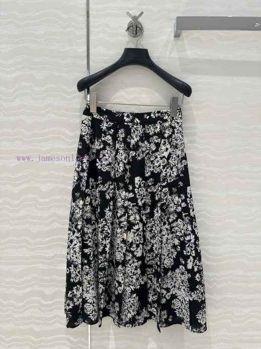 ️️ High Intelligence Dressing AB76958 Bu Small Daisy Printed Silk Half Skirt 100% Silk Double Z w5zjf0qp
