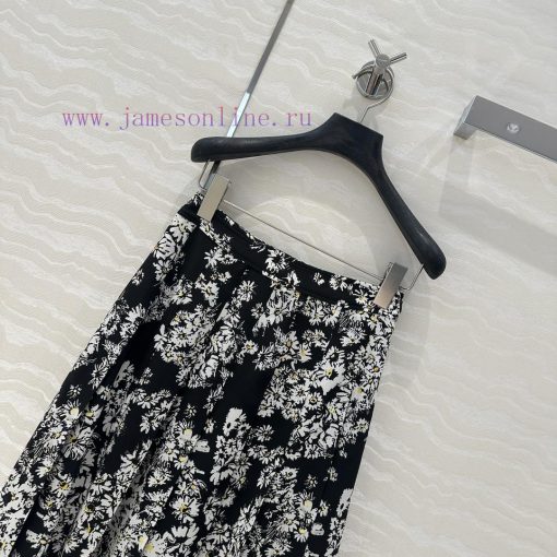 ️️ High Intelligence Dressing AB76958 Bu Small Daisy Printed Silk Half Skirt 100% Silk Double Z w5zjf0qp - Image 3
